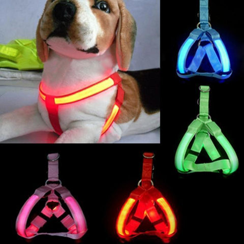 Nylon Dog harness Safety LED Flashing Light Harness-KaboodleWorld