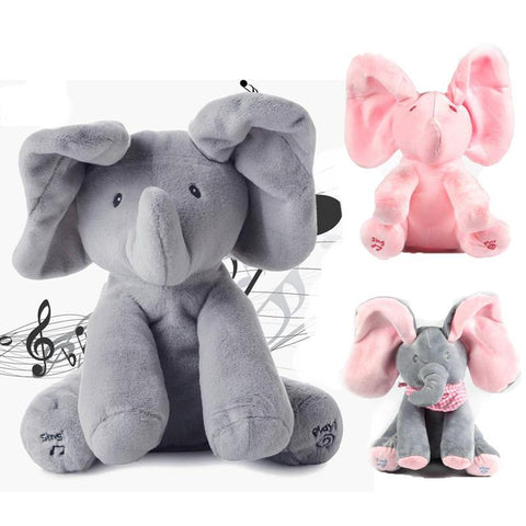 Peek-A-Boo Musical Plush Elephant-KaboodleWorld