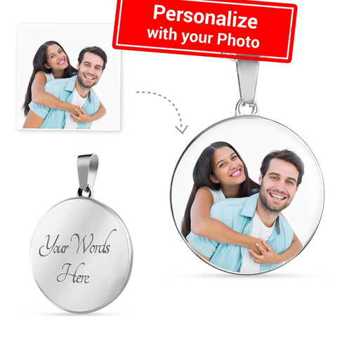 Personalize with your favorite Picture on this Luxury Round Pendent Necklace-KaboodleWorld
