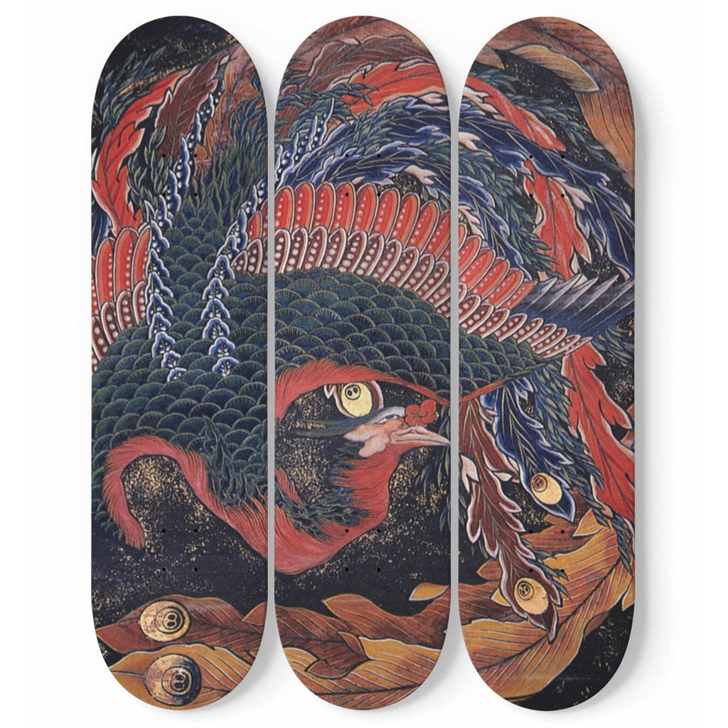 Phoenix by Hokusai Skateboard Wall Art-KaboodleWorld