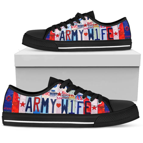 Proud Army Wife Low Top Shoes-KaboodleWorld