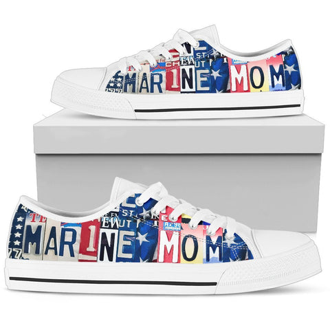 Proud Marine Mom Low Top Shoes-KaboodleWorld