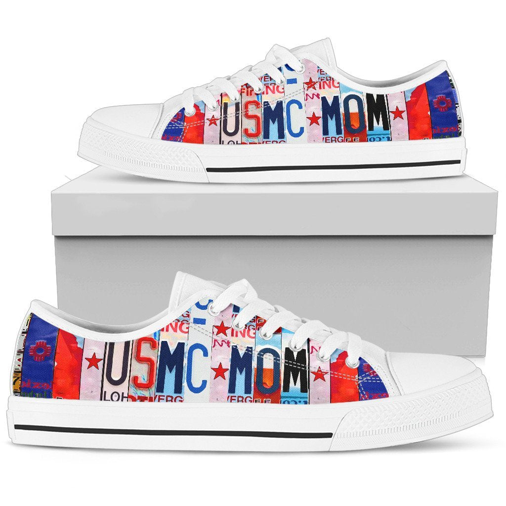 Proud USMC Mom Low Top Shoes-KaboodleWorld