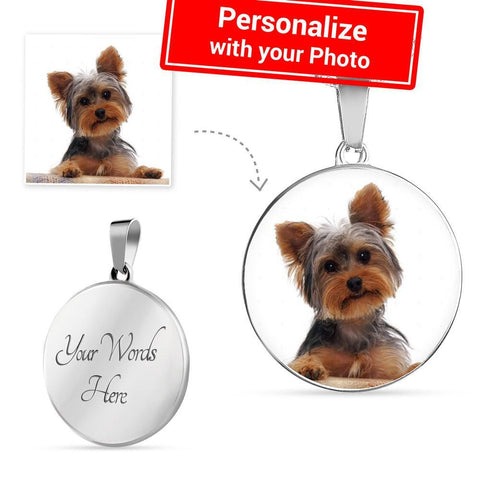 Put YOUR DOG's Picture on Luxury Necklace with Circle Pendant-KaboodleWorld