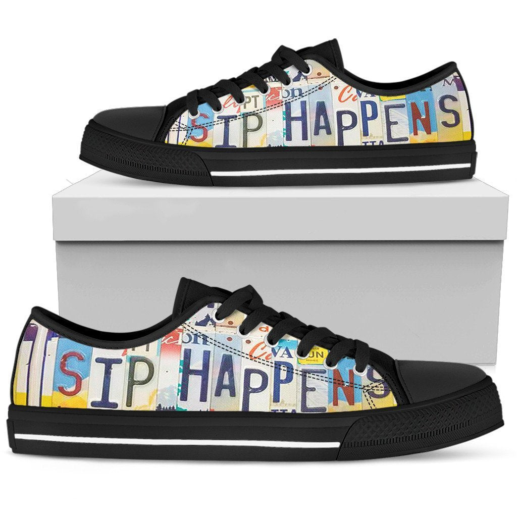 Sip Happens Wine Low Top Shoes-KaboodleWorld