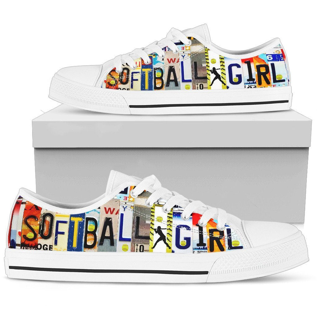 Softball Girl Low Top Shoes-KaboodleWorld