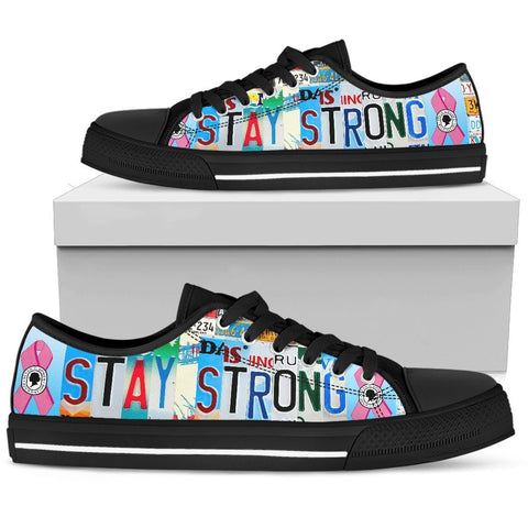 Stay Strong Cancer Low Top Shoes-KaboodleWorld