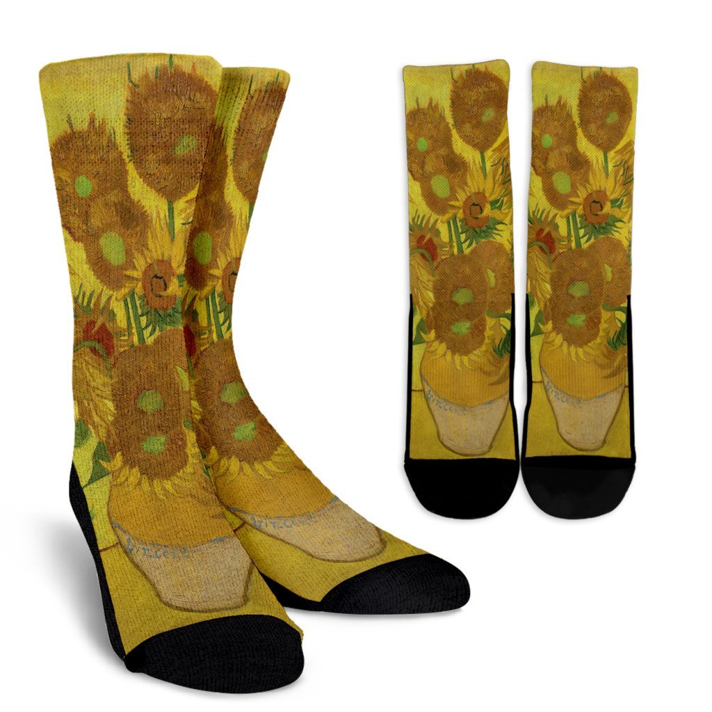 Van Gogh Sunflowers Crew Socks-KaboodleWorld