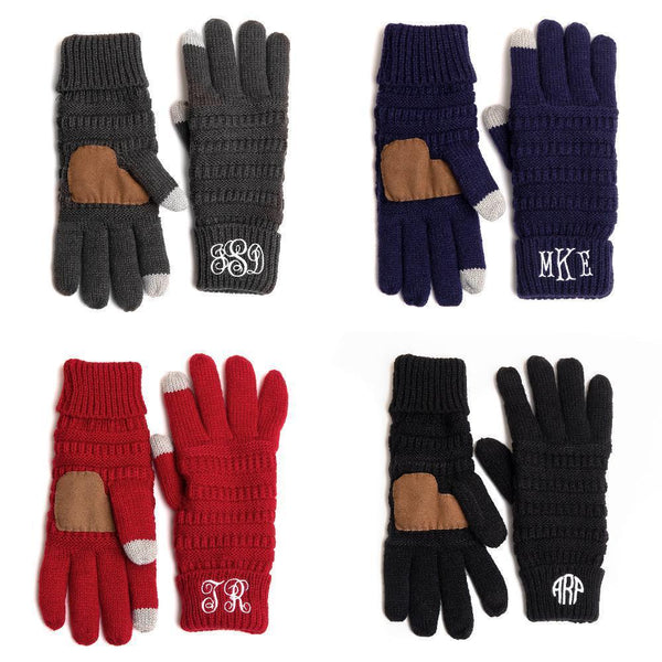 Warm Gorgeous Monogrammed Gloves with Touchscreen Thumb and Finger-KaboodleWorld
