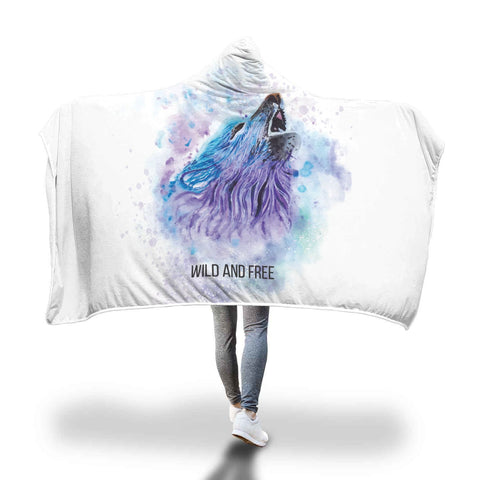 Wild and Free Howling Wolf Hooded Blanket-KaboodleWorld
