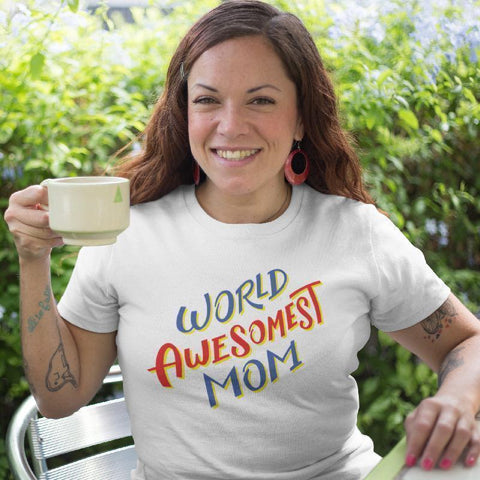 World Awesomest Mom - Bella + Canvas Unisex Jersey Short-Sleeve T-Shirt-KaboodleWorld