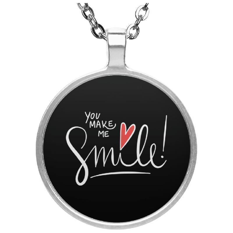 You Make Me Smile Circle Necklace-KaboodleWorld
