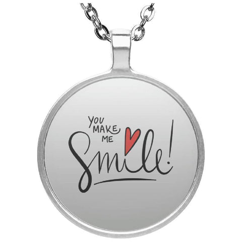 You Make Me Smile Circle Necklace-KaboodleWorld