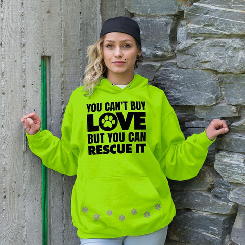 You can't buy LOVE but your can Rescue IT - 3M Reflective Adult Hoodie-KaboodleWorld
