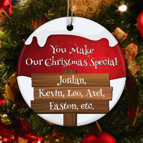 You make Christmas Special Personalized Ceramic Ornament-KaboodleWorld