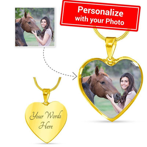 Your Horse on this Luxury Necklace with Heart Pendant-KaboodleWorld
