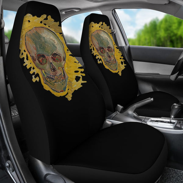 van Gogh Skull Black Car Seat Covers - Black-KaboodleWorld