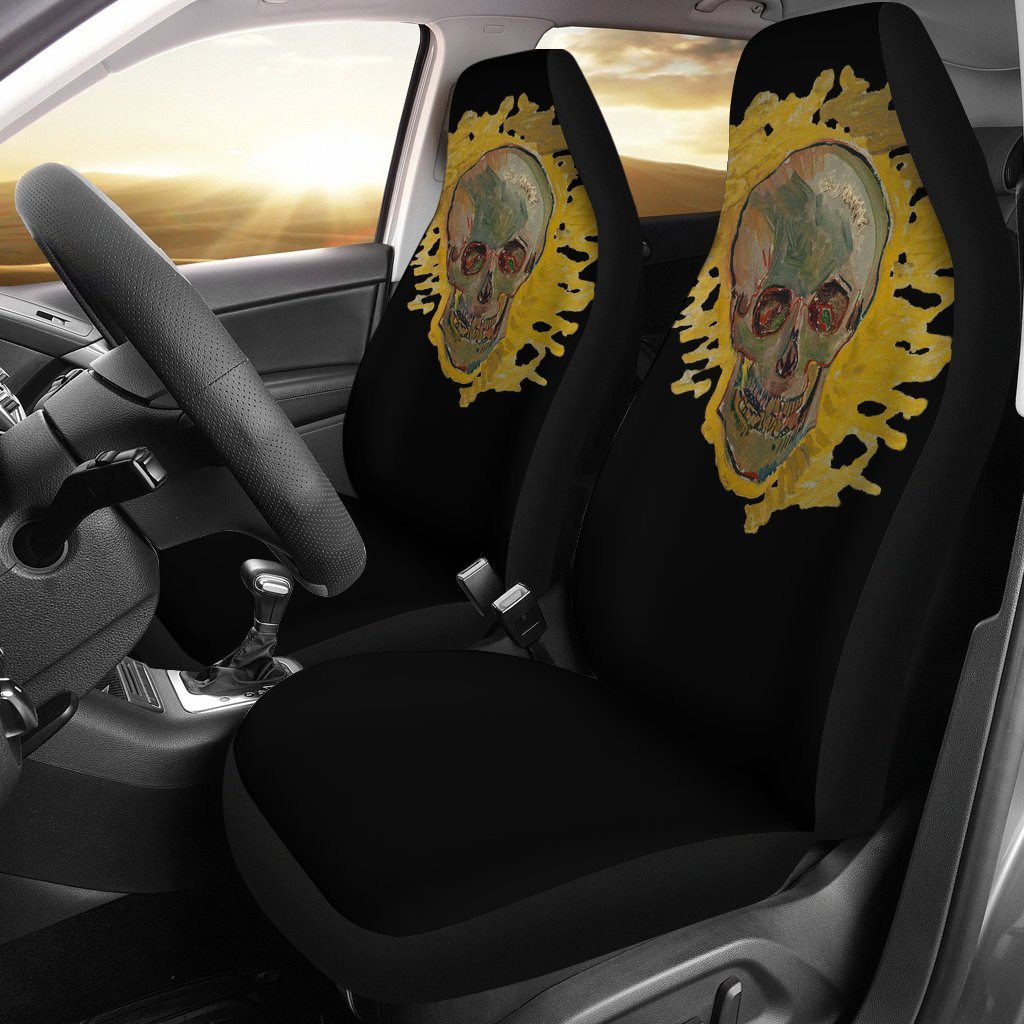 van Gogh Skull Black Car Seat Covers - Black-KaboodleWorld