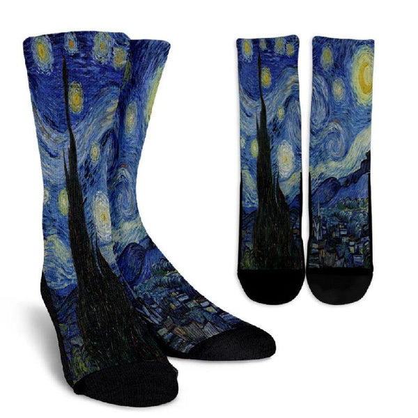 van Gogh Starry Night Crew Socks-KaboodleWorld