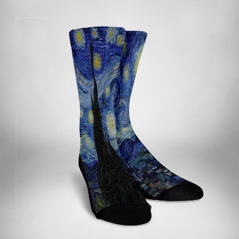 van Gogh Starry Night Crew Socks-KaboodleWorld