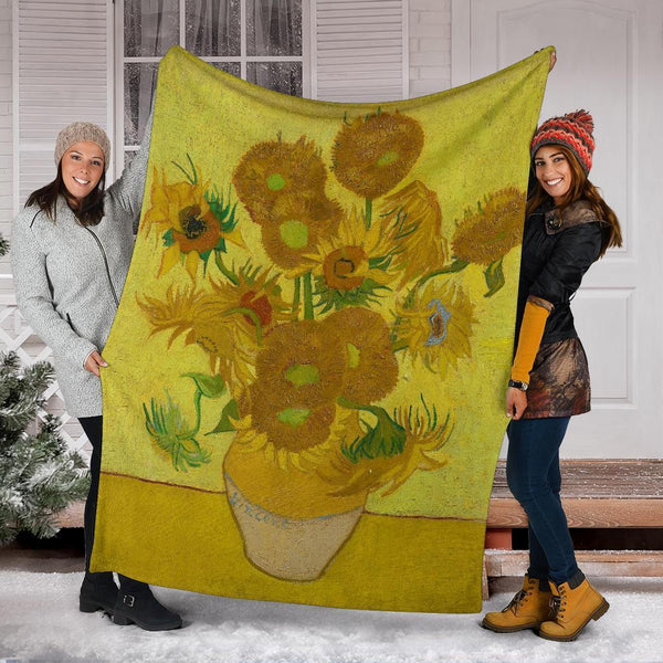 van Gogh Sun Flowers - Ultra Soft Blanket-KaboodleWorld