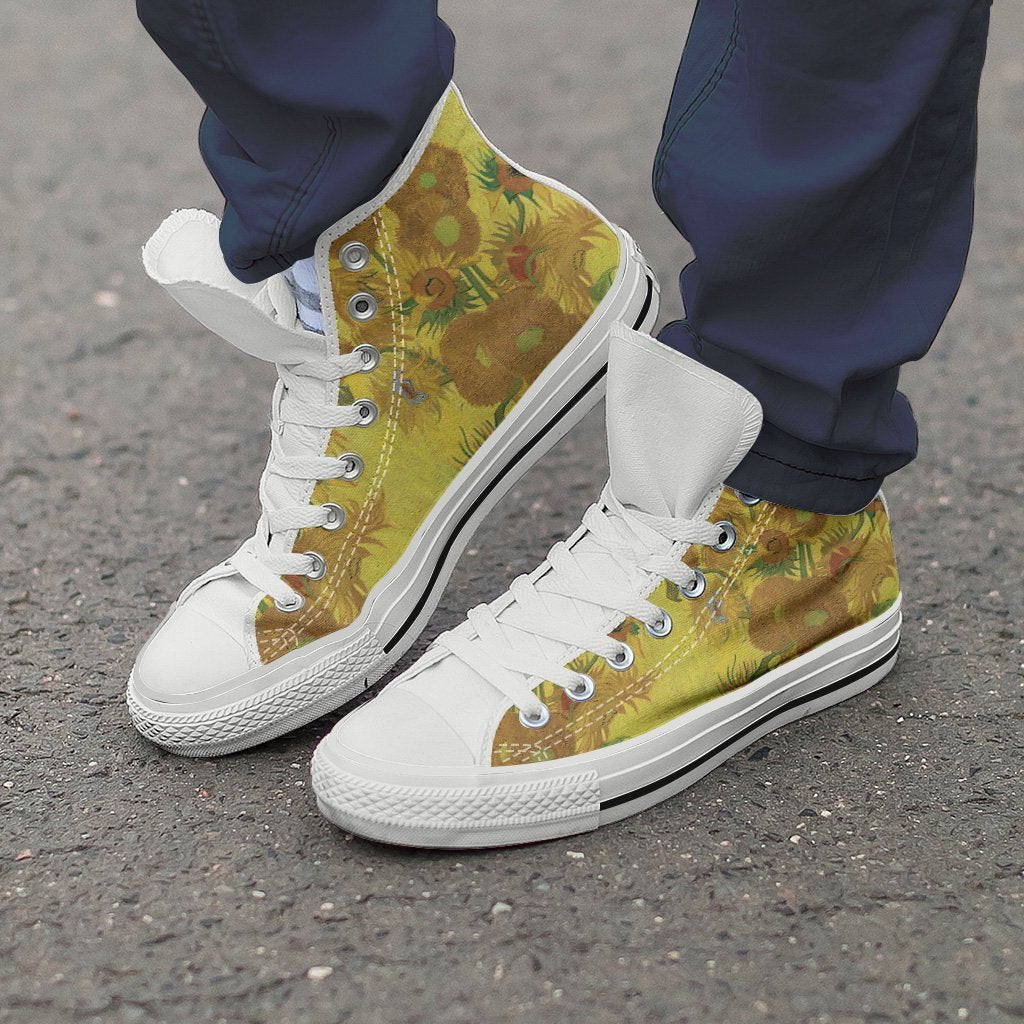 van Gogh's Sunflowers High Tops Women's Shoes-KaboodleWorld