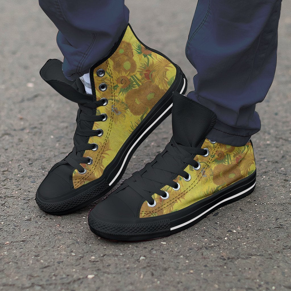 van Gogh's Sunflowers High Tops Women's Shoes-KaboodleWorld