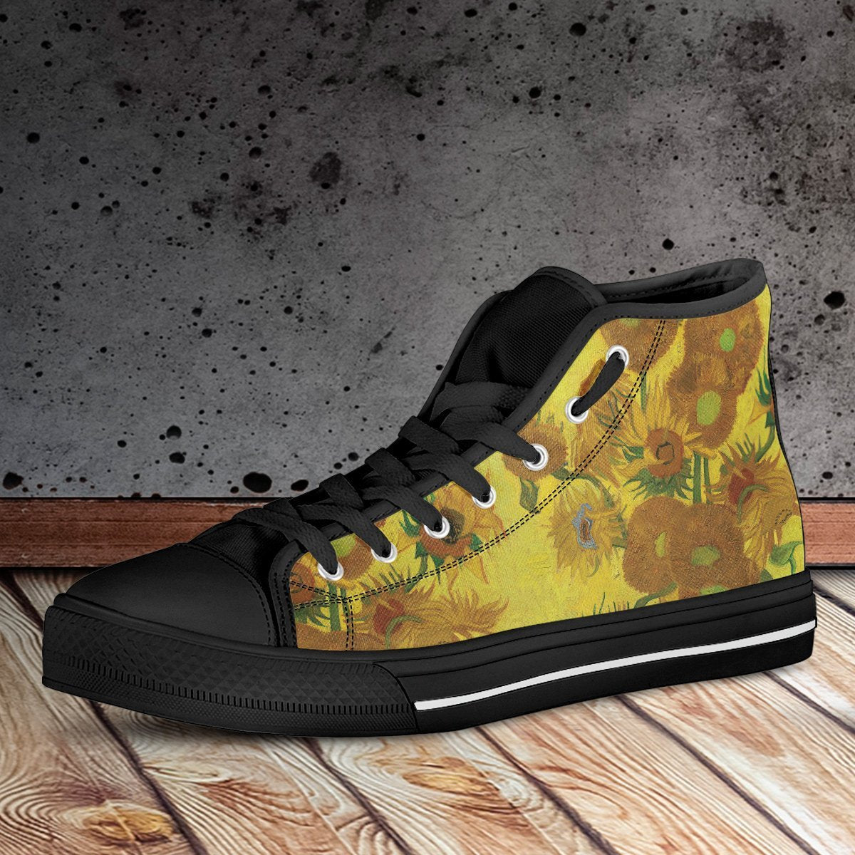 van Gogh's Sunflowers High Tops Women's Shoes-KaboodleWorld